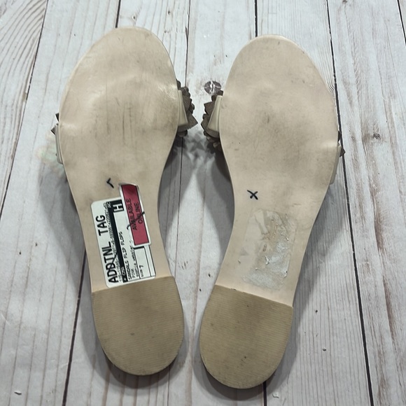 Sophia Webster Tan Floral & Beads Toe Sandals Size 7 - Picture 8 of 12